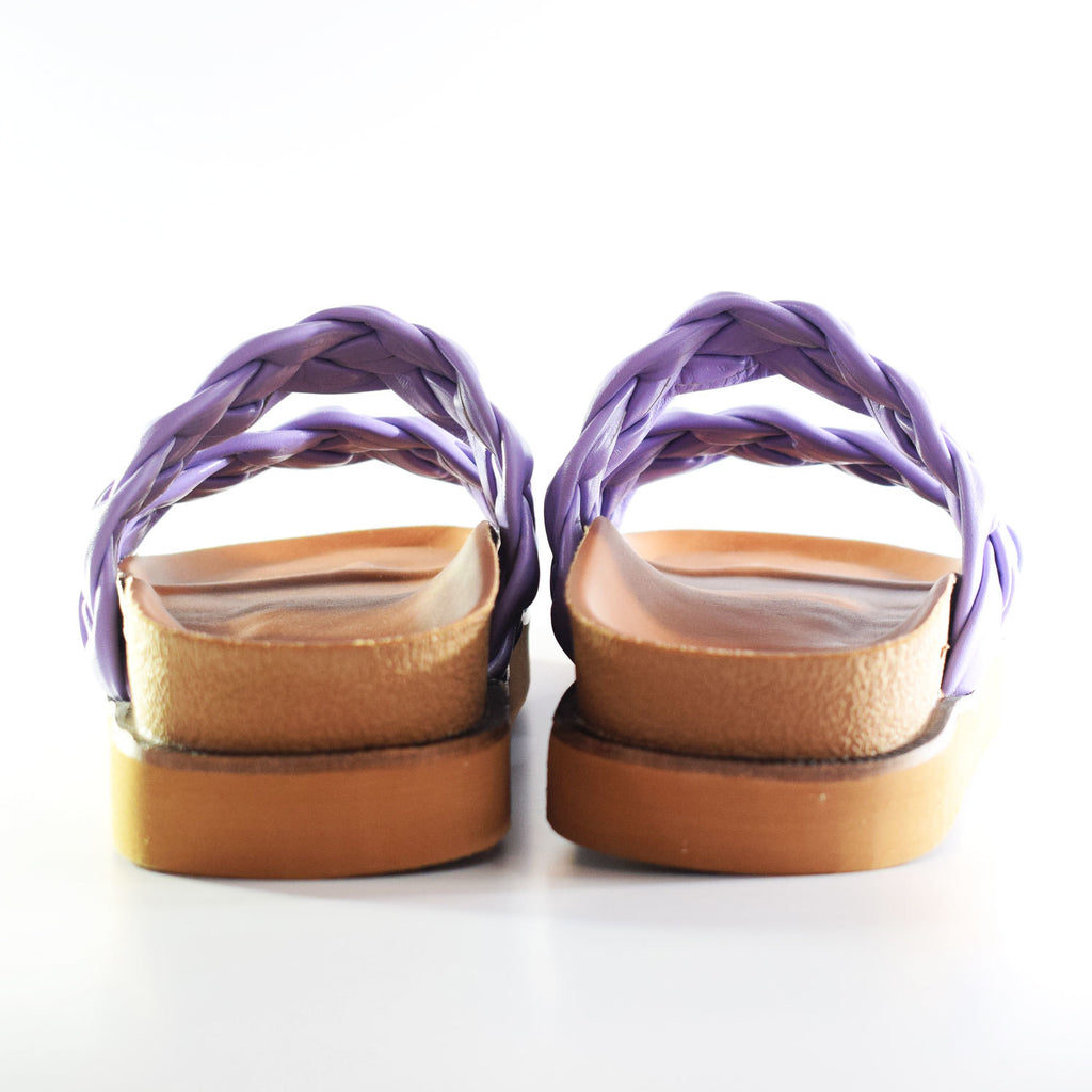 Sandalias Birk Trenza Tubo Cuero Negro Cómodas Quica Petrel