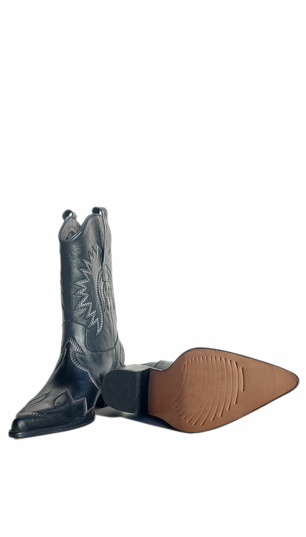 Botas Texanas Cuero Bordadas Quica Tolhuin