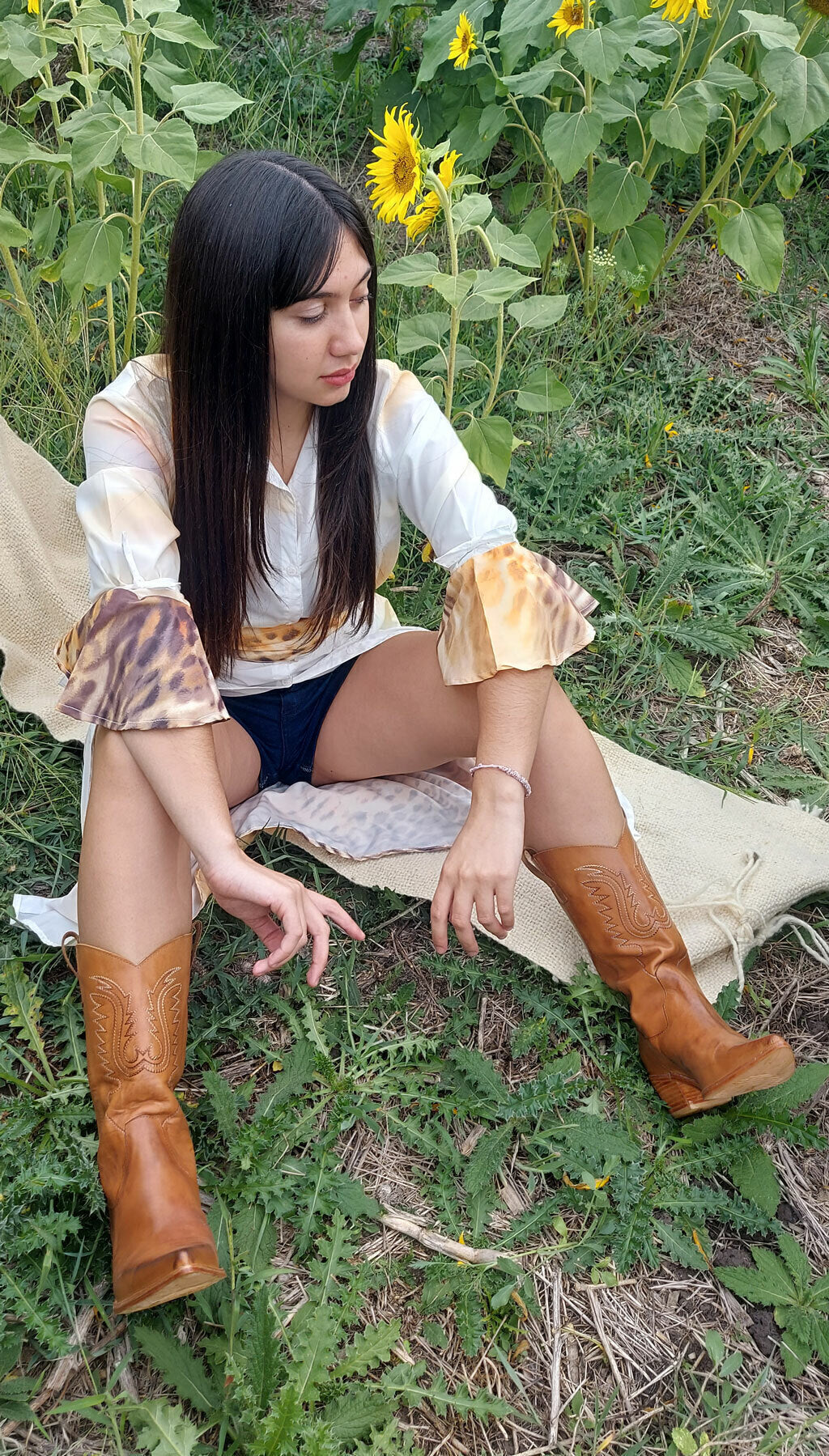 Botas Texanas Mujer Cuero Bordadas Quica Cardales