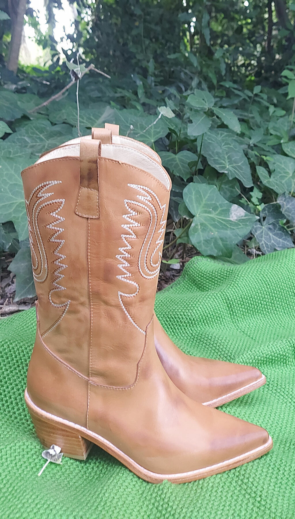 Botas Texanas Mujer Cuero Bordadas Quica Cardales