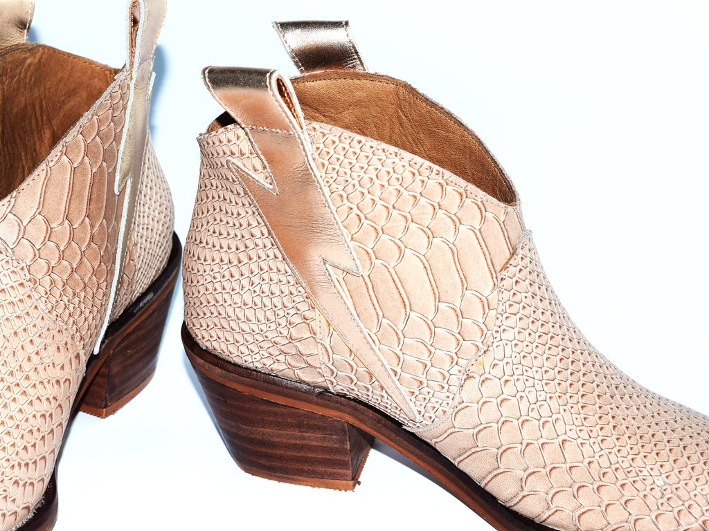 Botas Texanas Cortas Mujer Charros Cuero Rayo Quica Maitén