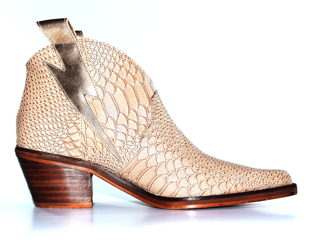 Botas Texanas Cortas Mujer Charros Cuero Rayo Quica Maitén