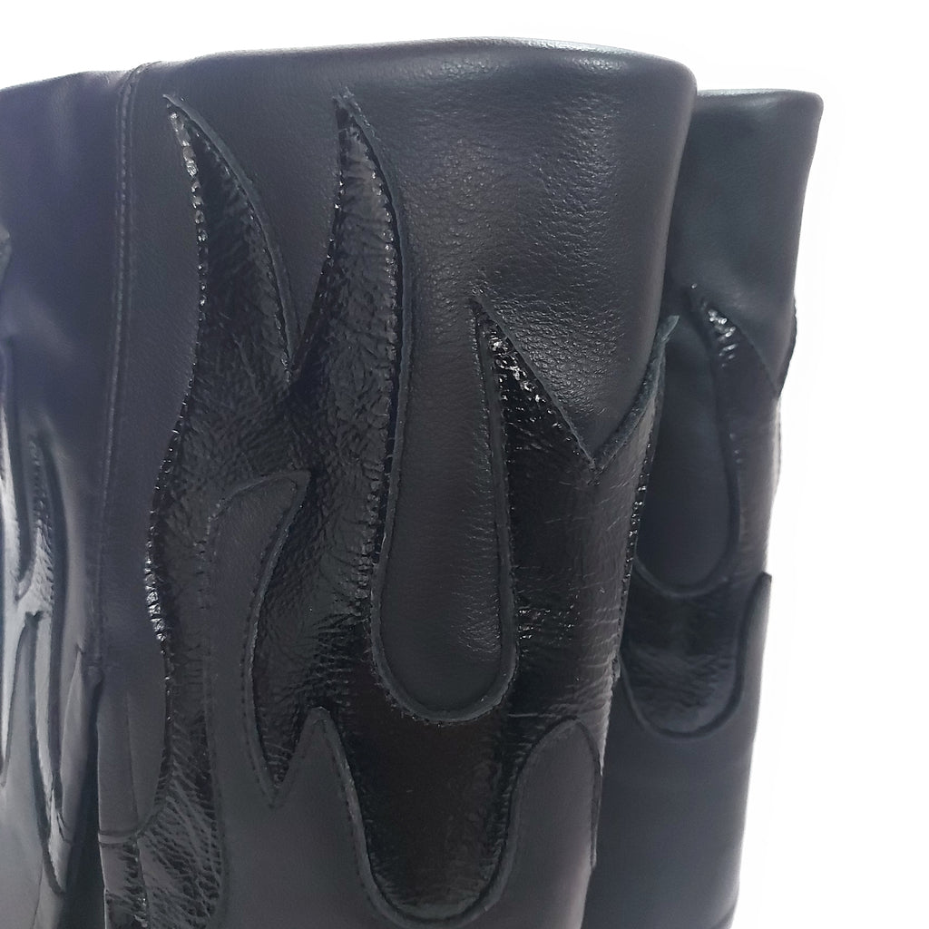 Botas Texanas Volcadas Cuero Negro Quica Fuego