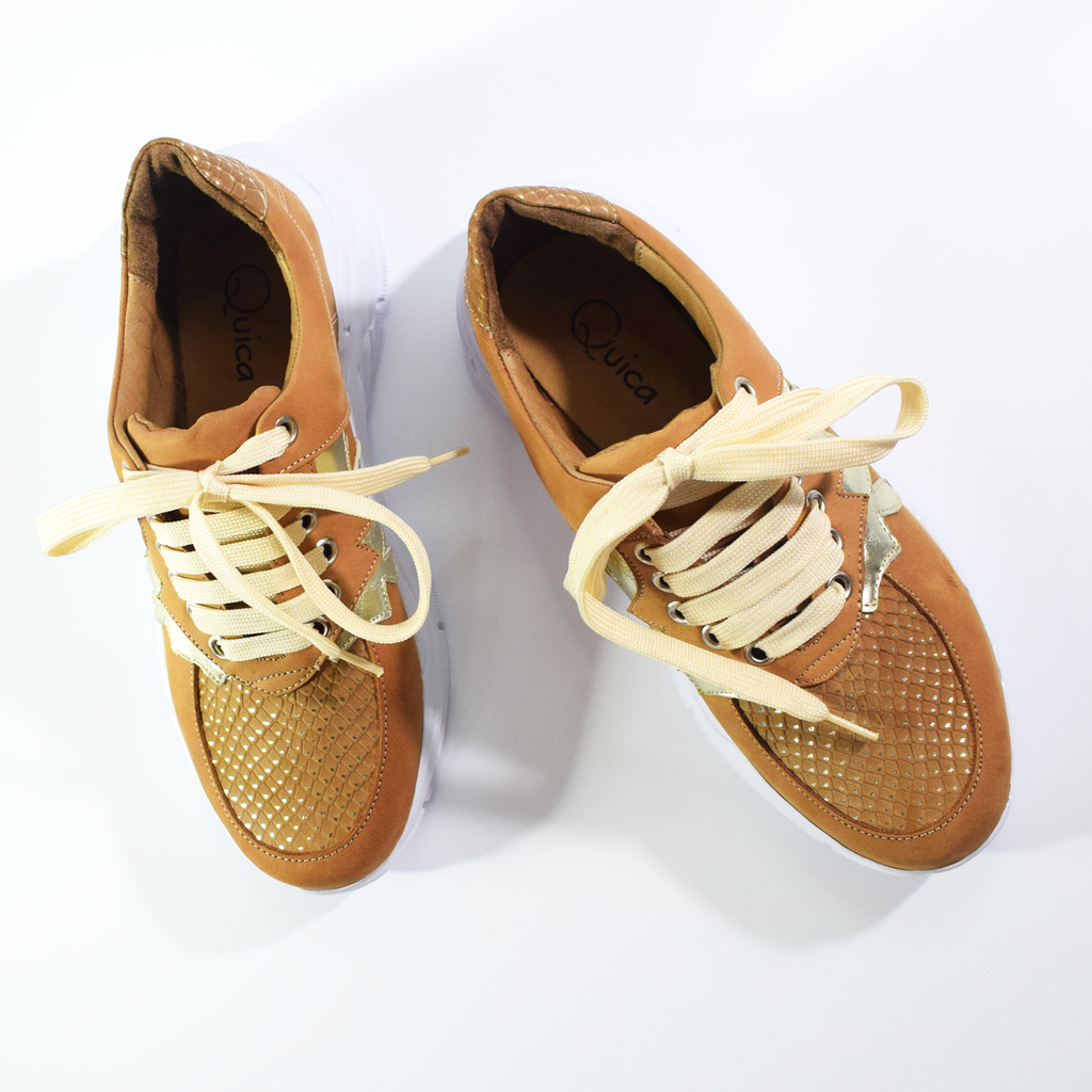 Zapatillas Sneakers Altas Cuero Plataforma Urbana Quica Puelo