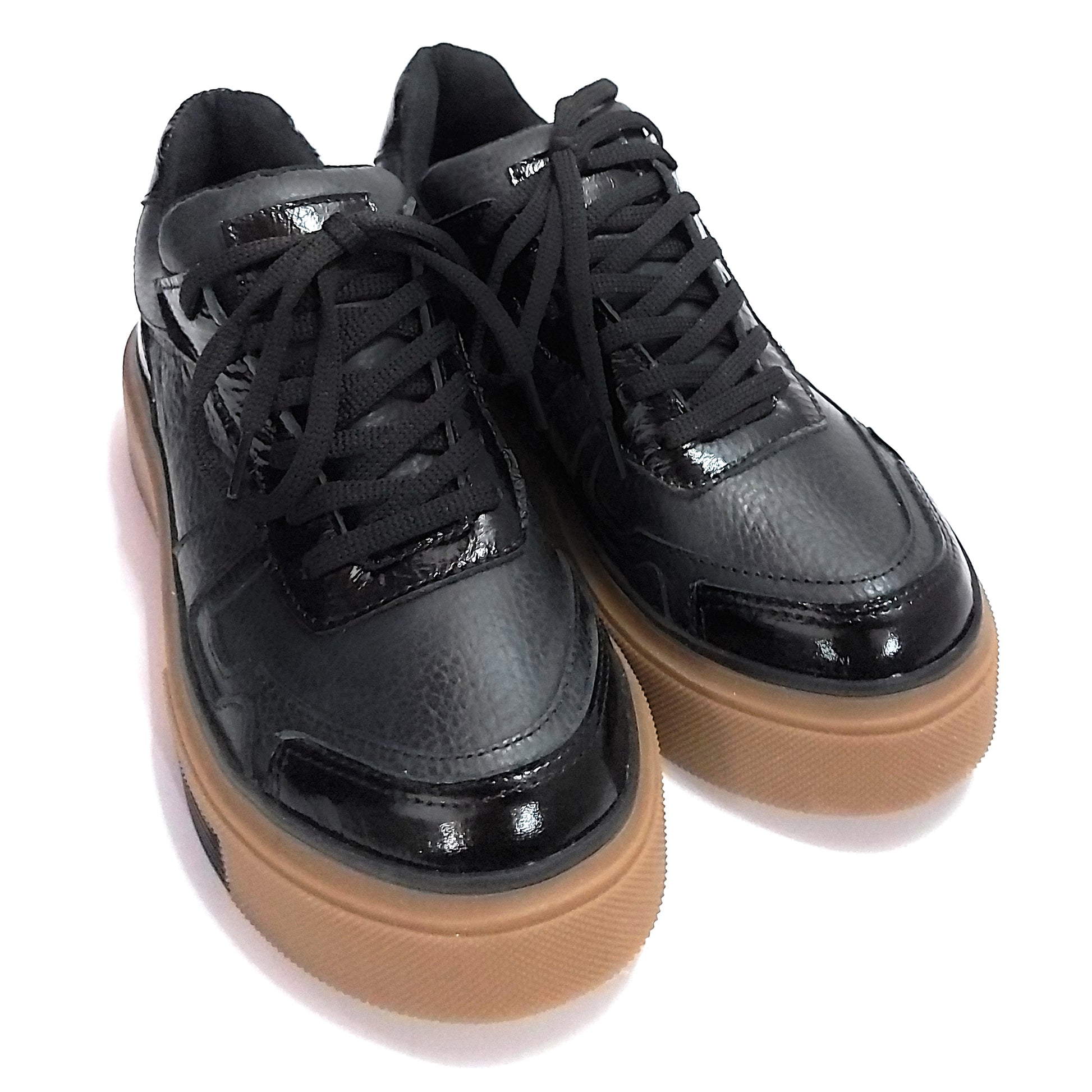 Women's Urban Leather Sneakers Platform Combined Quica Alumine