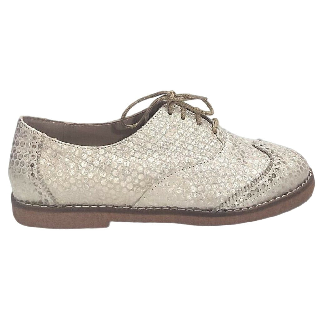 Zapatos Oxford Mujer Acordonado Cuero Picado Quica Baires