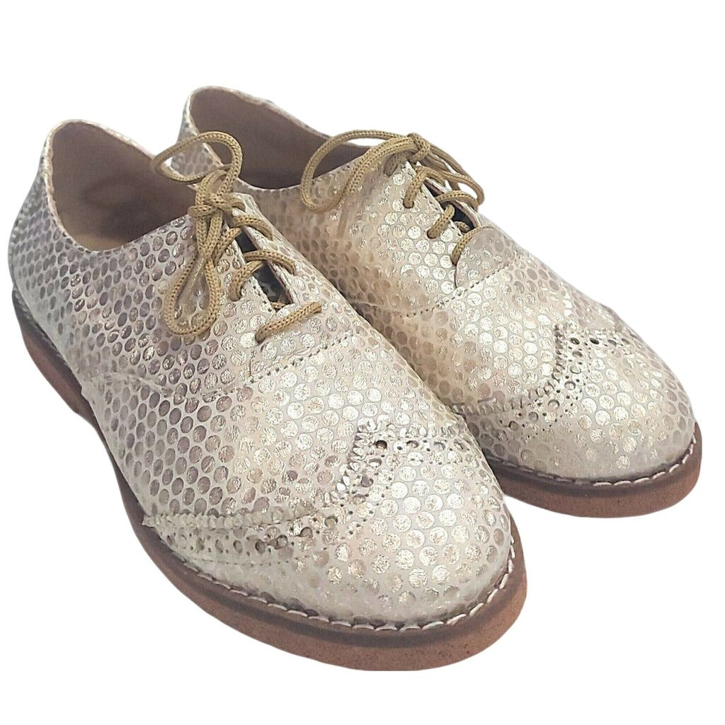 Zapatos Oxford Mujer Acordonado Cuero Picado Quica Baires