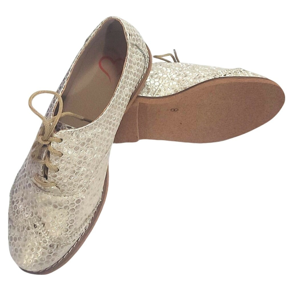 Zapatos Oxford Mujer Acordonado Cuero Picado Quica Baires