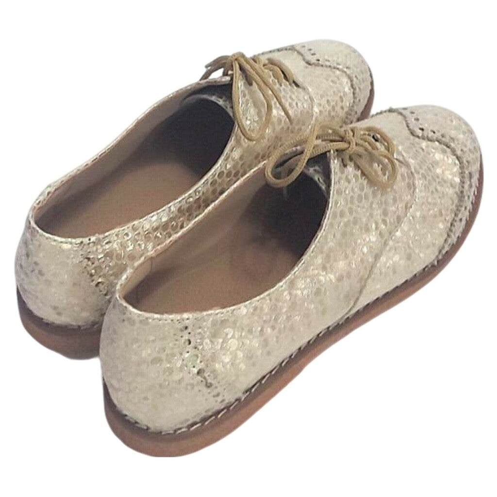 Zapatos Oxford Mujer Acordonado Cuero Picado Quica Baires